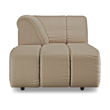 HKliving Wave bank left divan arm Pure Earth