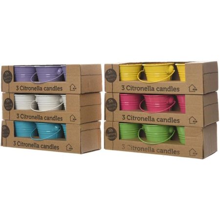 Citronella kaarsjes 3 in emmertje kleur 5 x 6,5 cm