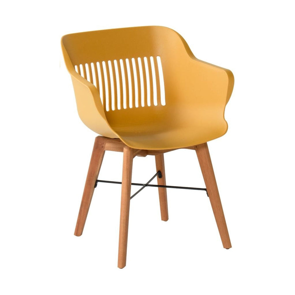 Hartman Jill tuinstoel curry geel - houten onderstel