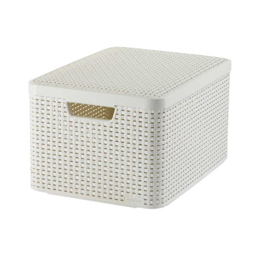 Curver Style Mandje 30L Deksel Vintage Wit