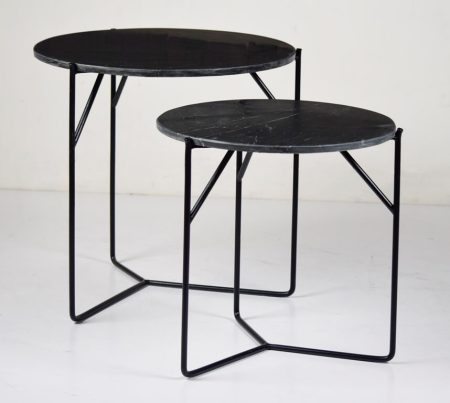 Livingfurn Bijzettafel 'Mason' Set van 2 stuks, kleur Zwart