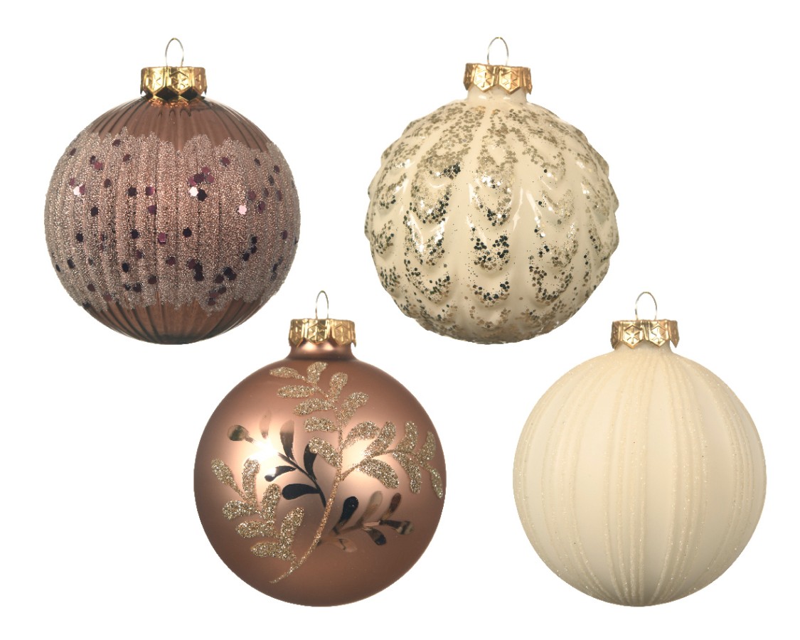 Decoris Kerstbal Glas Toffee