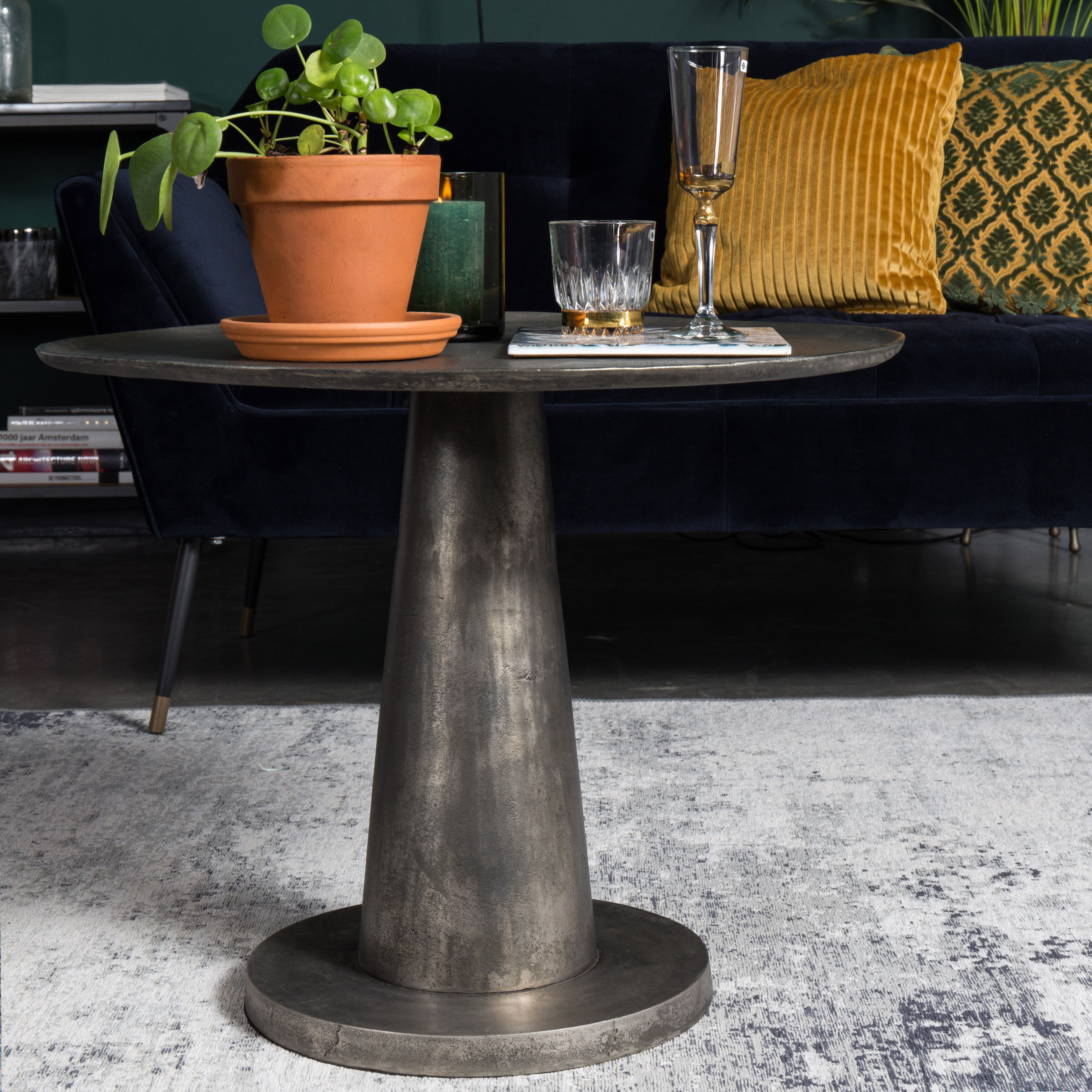 Dutchbone Bijzettafel 'Brute' Nikkel, 63cm