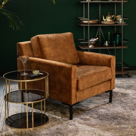 Dutchbone Fauteuil 'Houda', kleur Caramel