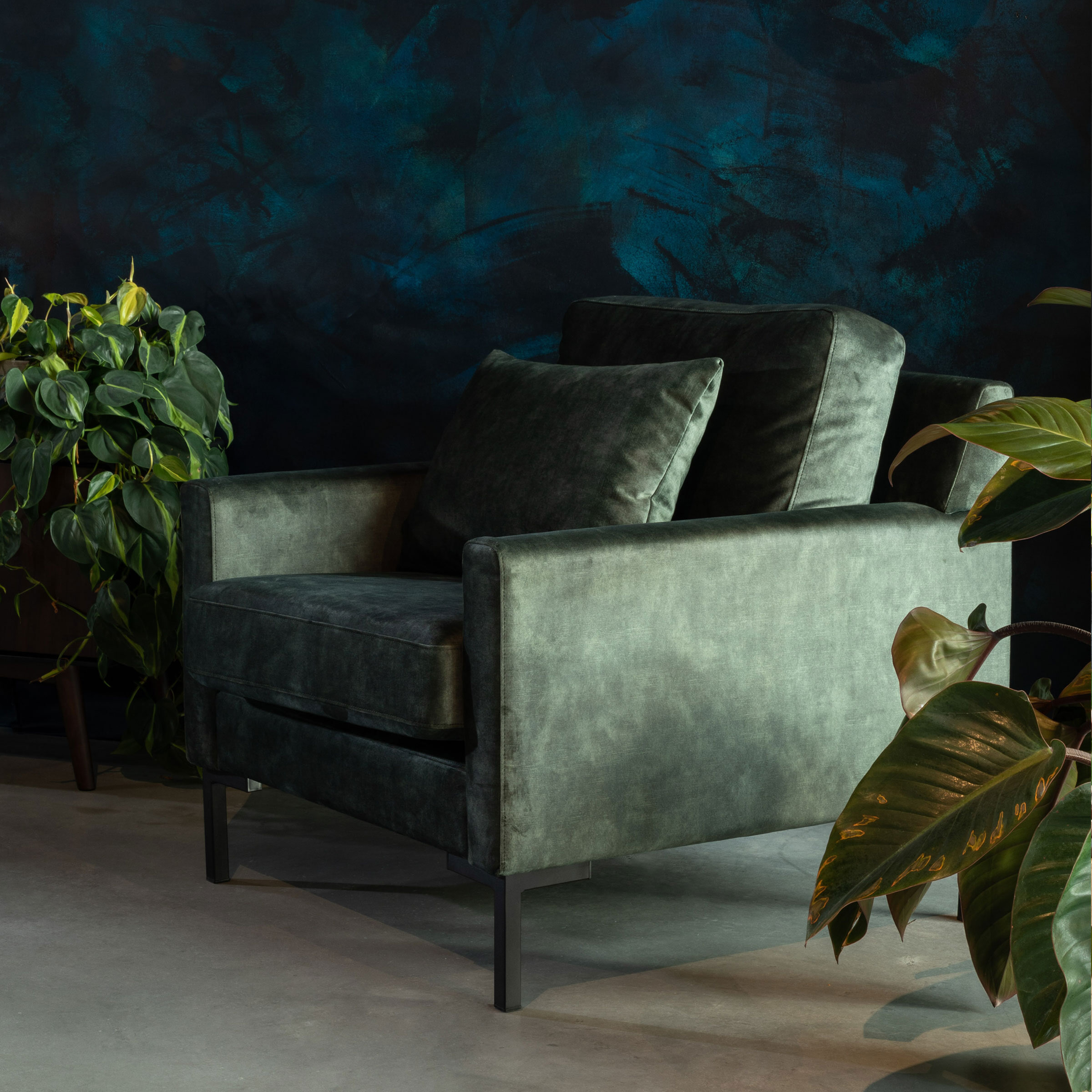 Dutchbone Fauteuil 'Houda', kleur Groen