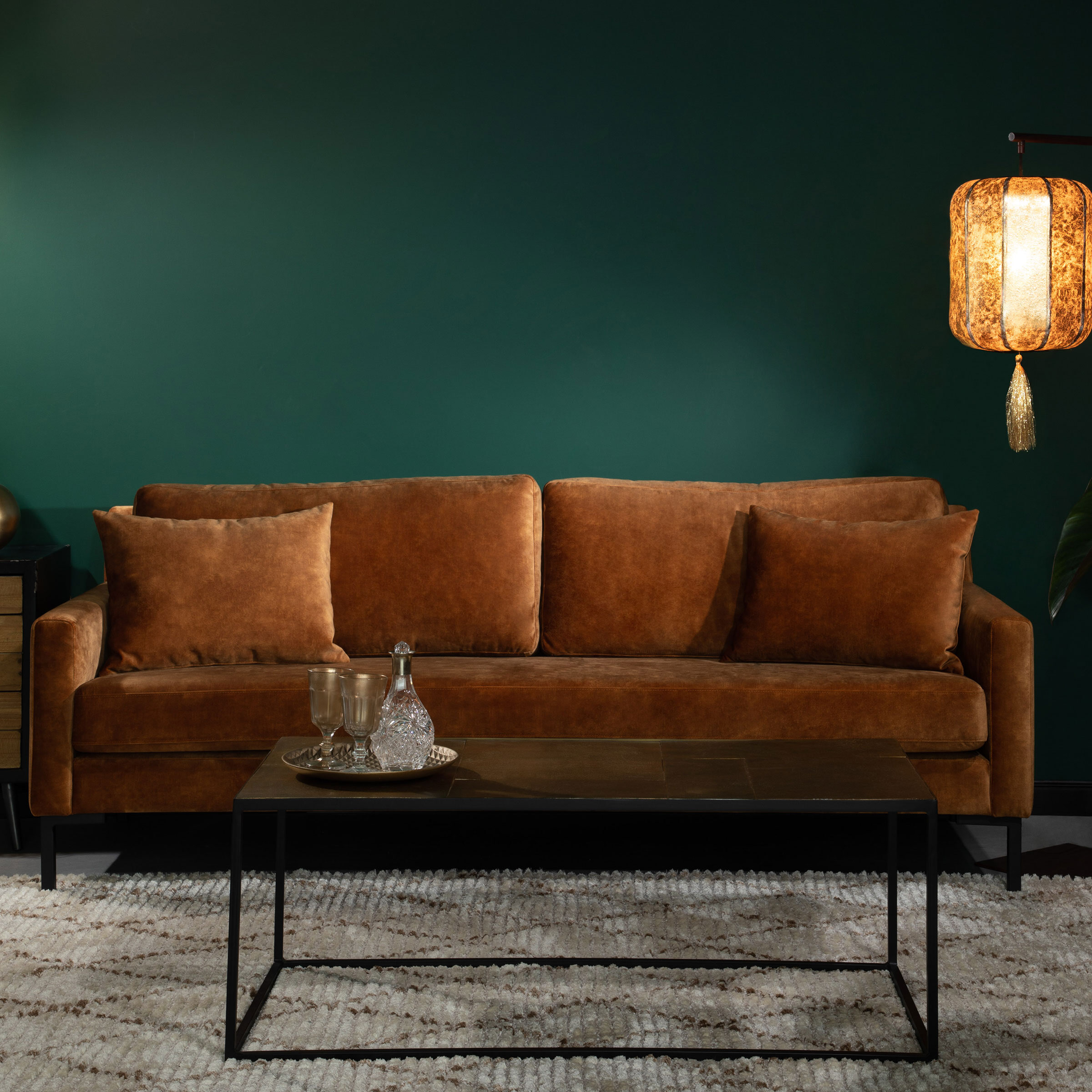 Dutchbone 3-zits Bank 'Houda', kleur Caramel