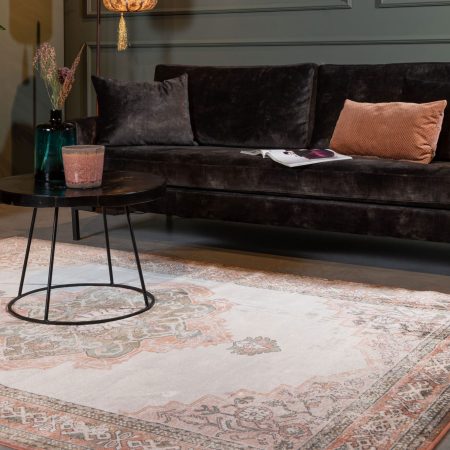 Dutchbone Vloerkleed 'Mahal' 170 x 240cm, kleur Pink/Olive
