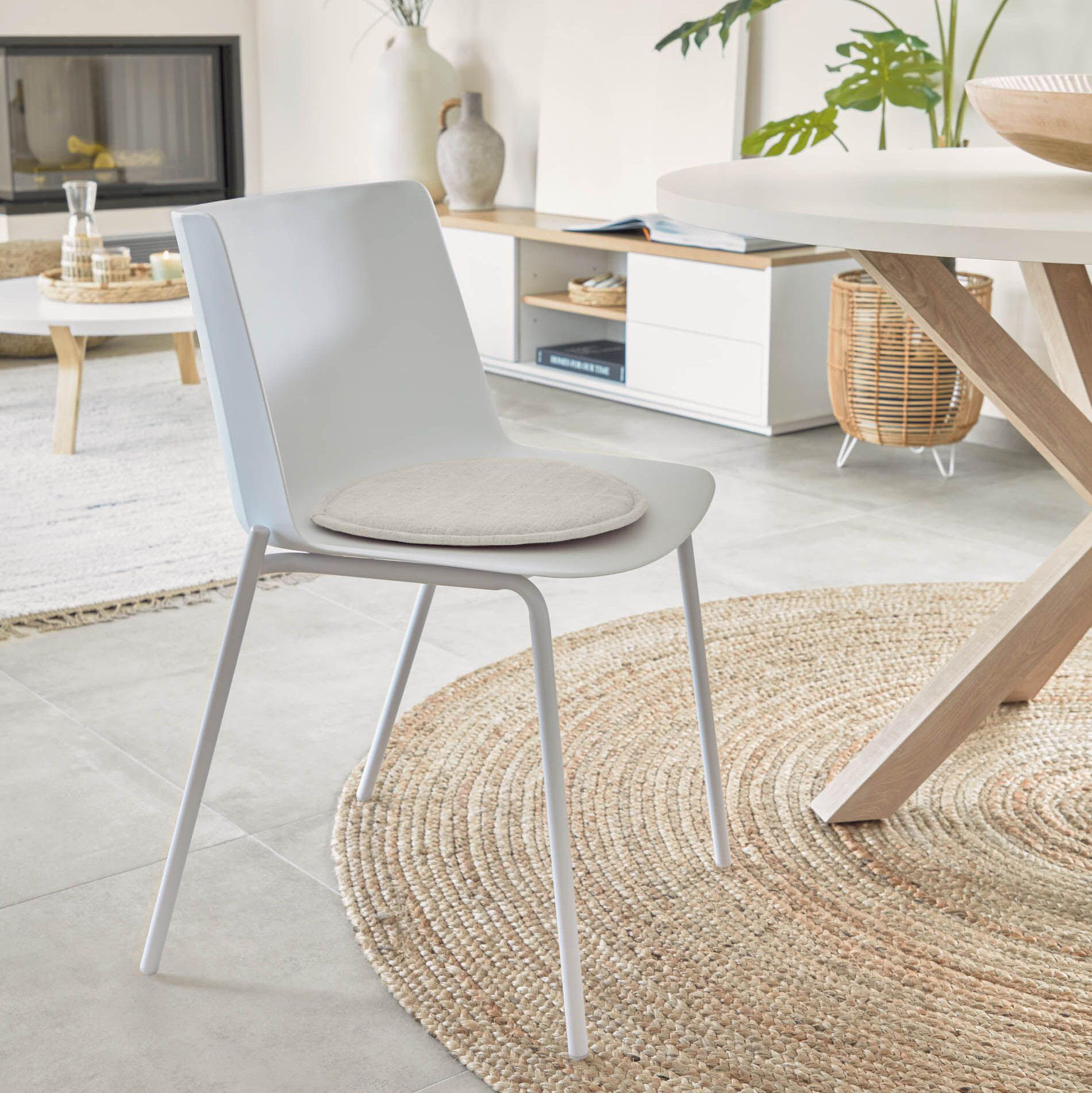 Kave Home Eetkamerstoel 'Hannia', kleur Wit