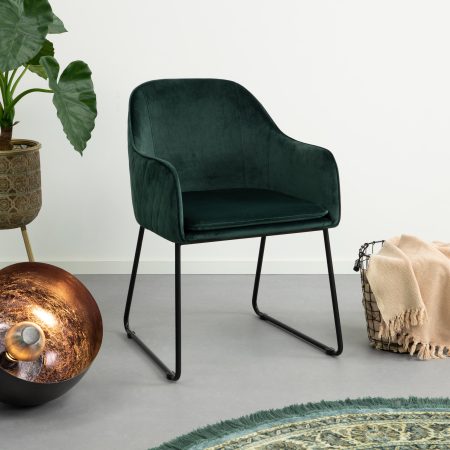 Sohome Eetkamerstoel 'Fien' Velvet, kleur Groen