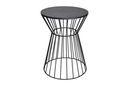 Ronde bijzettafel VARIATION 45cm zwart metalen frame ijzer handgemaakt - 43507