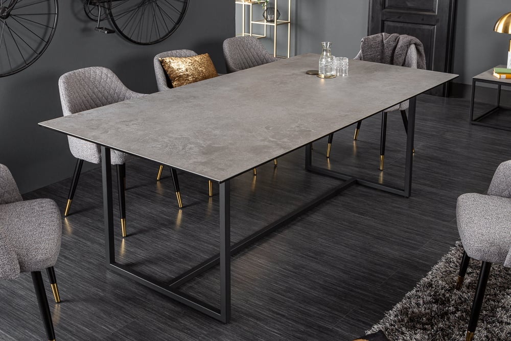 Design eettafel SYMBIOSE 200cm betongrijs keramiek made in Italy - 40669