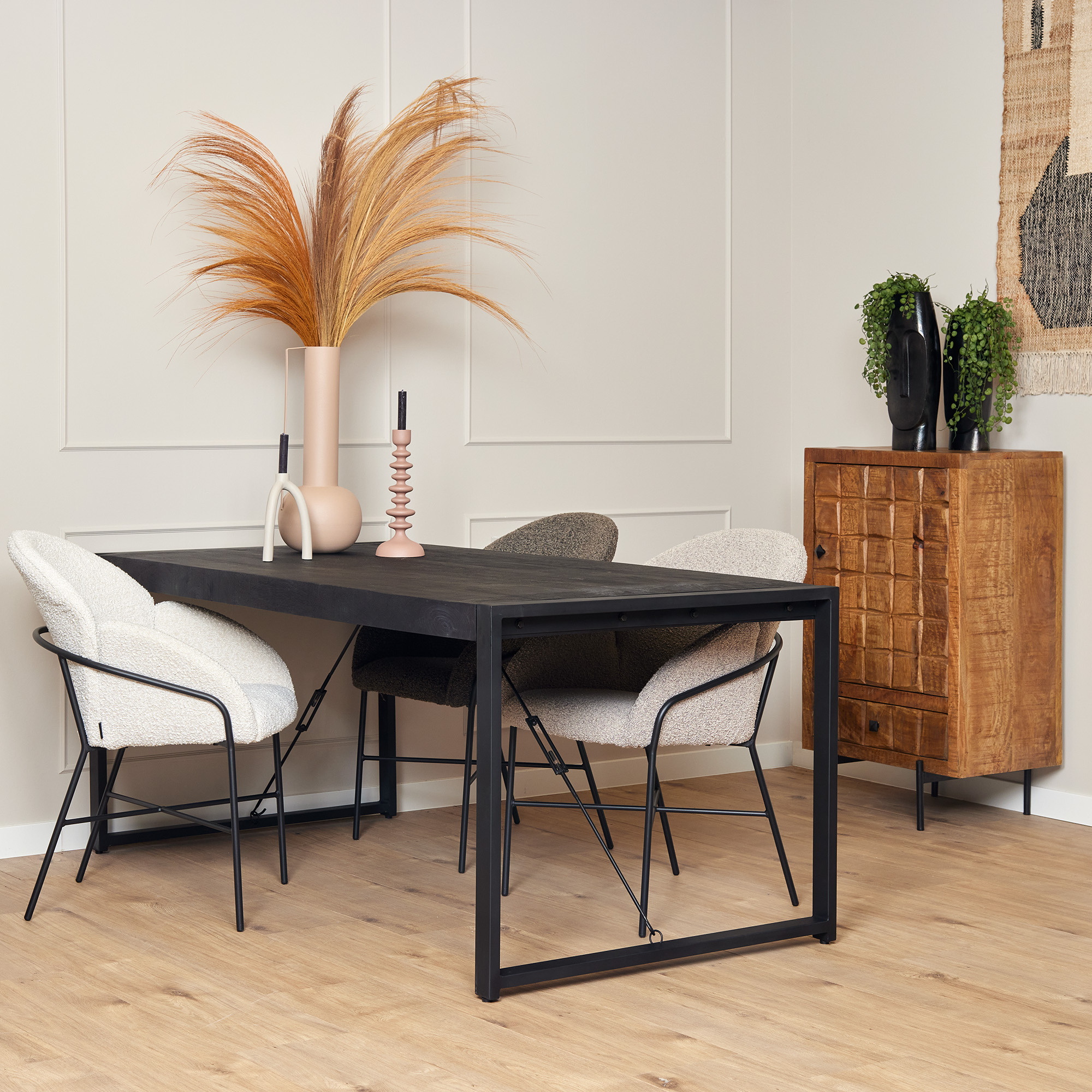 Eettafel Boaz Black | 200 cm-STF-803