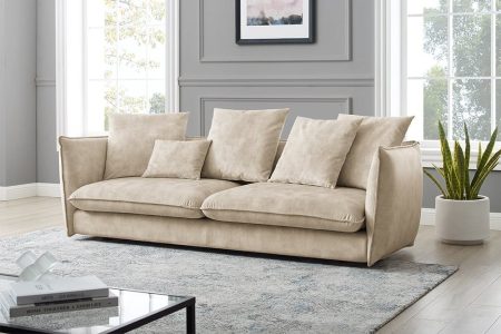 Design 3-zitsbank COCOONING 225cm fluweel champagne - 43442