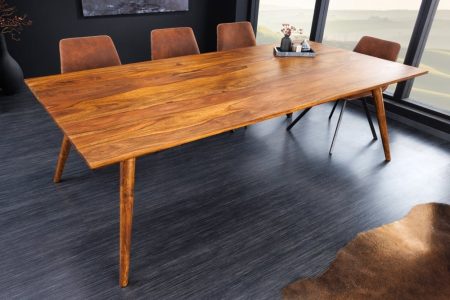 Massief houten eettafel MYSTIC LIVING 160cm natuurlijke Sheesham steenafwerking retro design - 38412