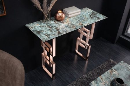 Design consoletafel ATLANTIS 100cm turquoise keramiek gemaakt in Italie - 41749