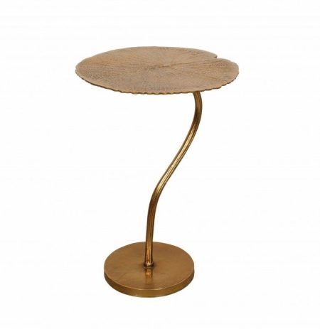 Handgemaakte design bijzettafel ABSTRACT LEAF 40cm goud - 40904