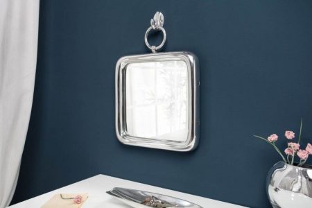 Elegante wandspiegel PORTRET 43cm zilver incl. ophanging - 41538