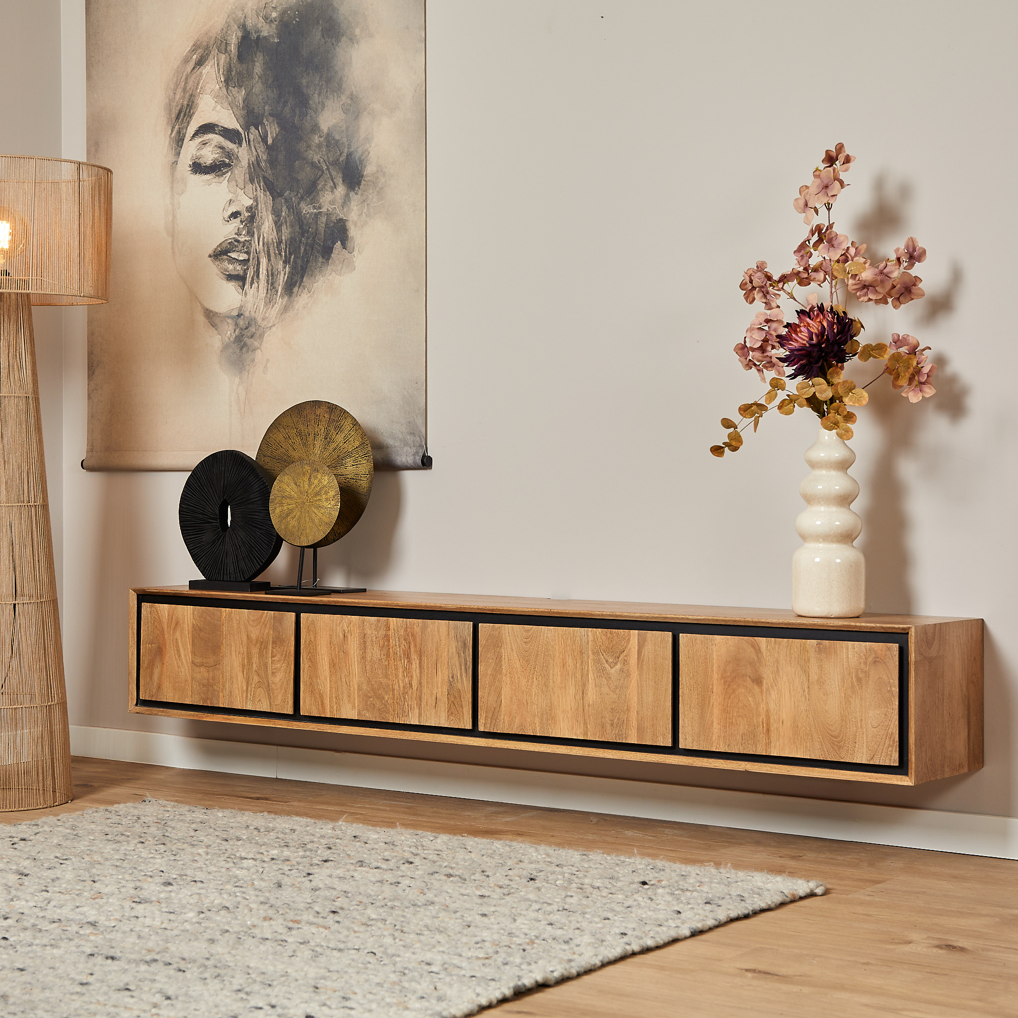 Zwevend tv meubel RichWood | 200 cm-STF-3514