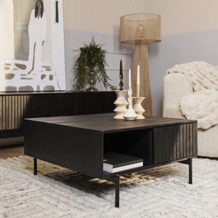 Salontafel Madison Black | 80 cm | Vierkant-STF-5753