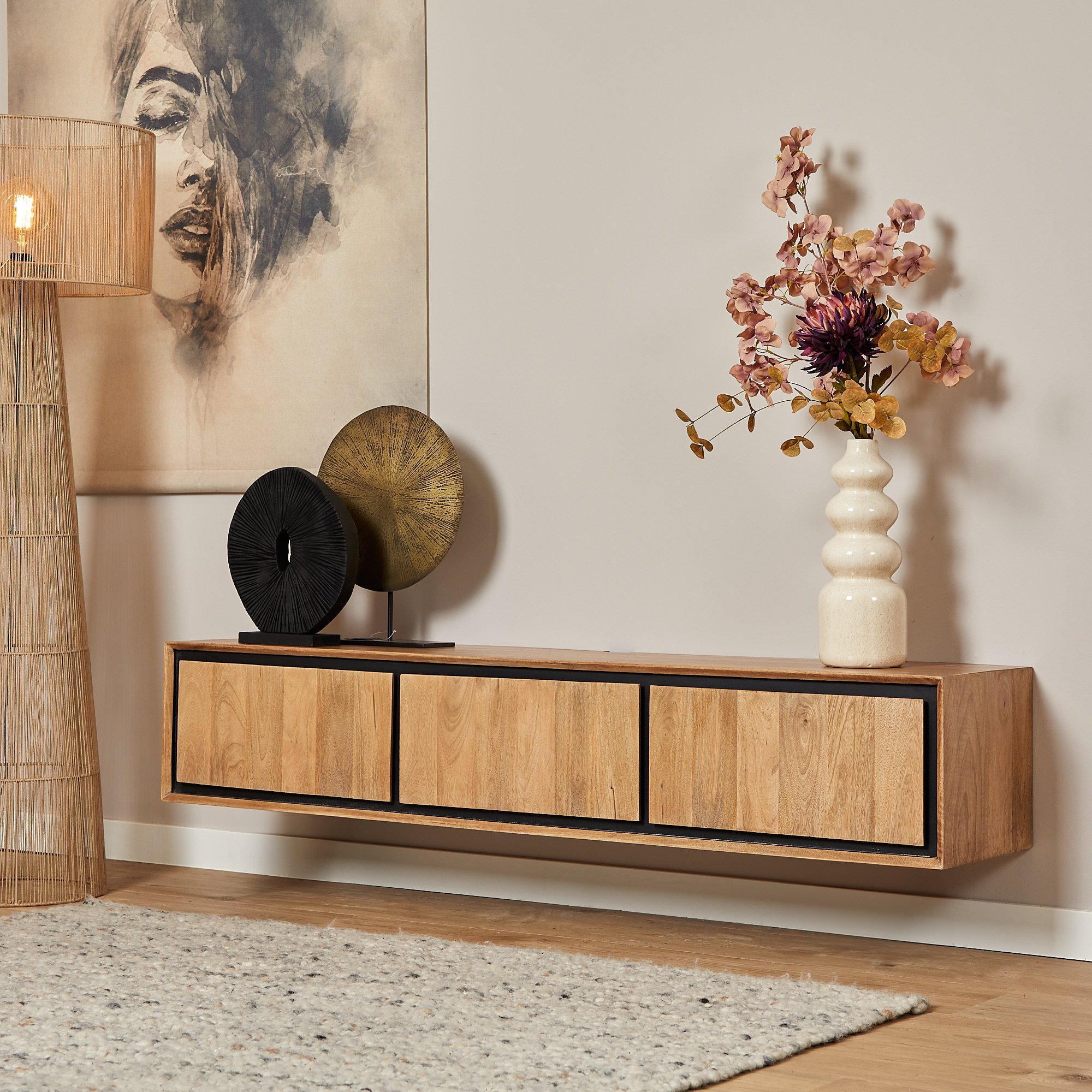 Zwevend tv meubel RichWood | 160 cm-STF-3513