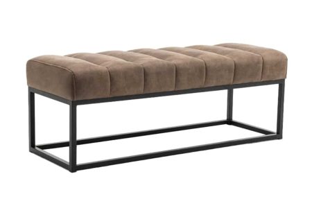 Design bank PETIT BEAUTE 110cm vintage taupe microvezel zwart metalen frame - 44427