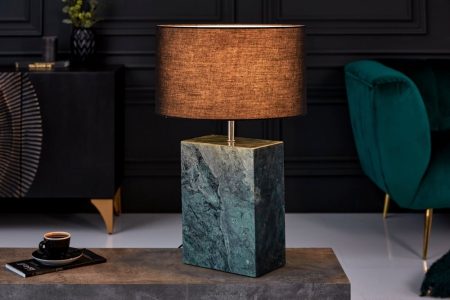 Design tafellamp NOBLE 55cm groen marmeren voet stoffen kap - 40902