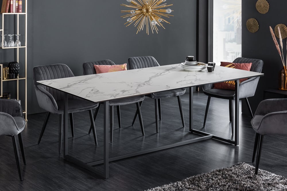 Design eettafel SYMBIOSE 200cm marmer wit keramiek gemaakt in Italie - 41088