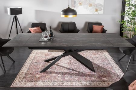 Uitschuifbare eettafel EUPHORIA 180-220-260cm antraciet lavakeramiek gemaakt in Italie - 40170