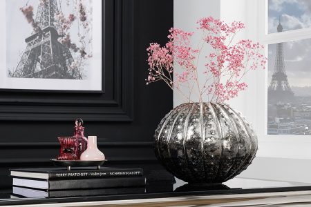 Design siervaas ABSTRACT 30cm zilver handgemaakt gehamerd - 42248