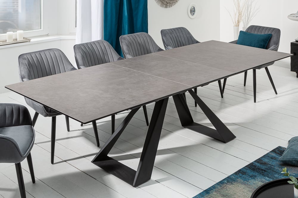 Uitschuifbare eettafel CONCORD 180-230cm antraciet keramiek gemaakt in Italie - 40648