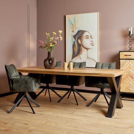 Eettafel Denver | 240 cm | Rechthoek | X-poot-STF-1022
