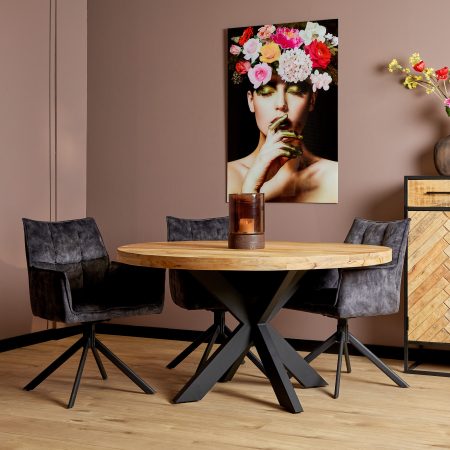 Eettafel Denver | 110 cm | Rond-STF-1009