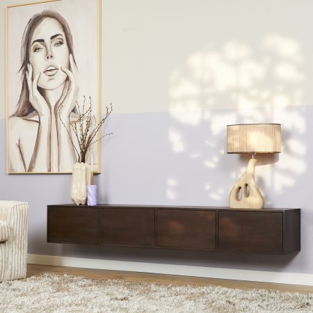 Zwevend tv meubel Vision Walnut | 200 cm-STF-2810