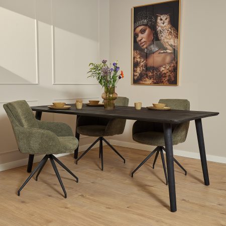 Eettafel Omaha Black | 200 cm-STF-12562