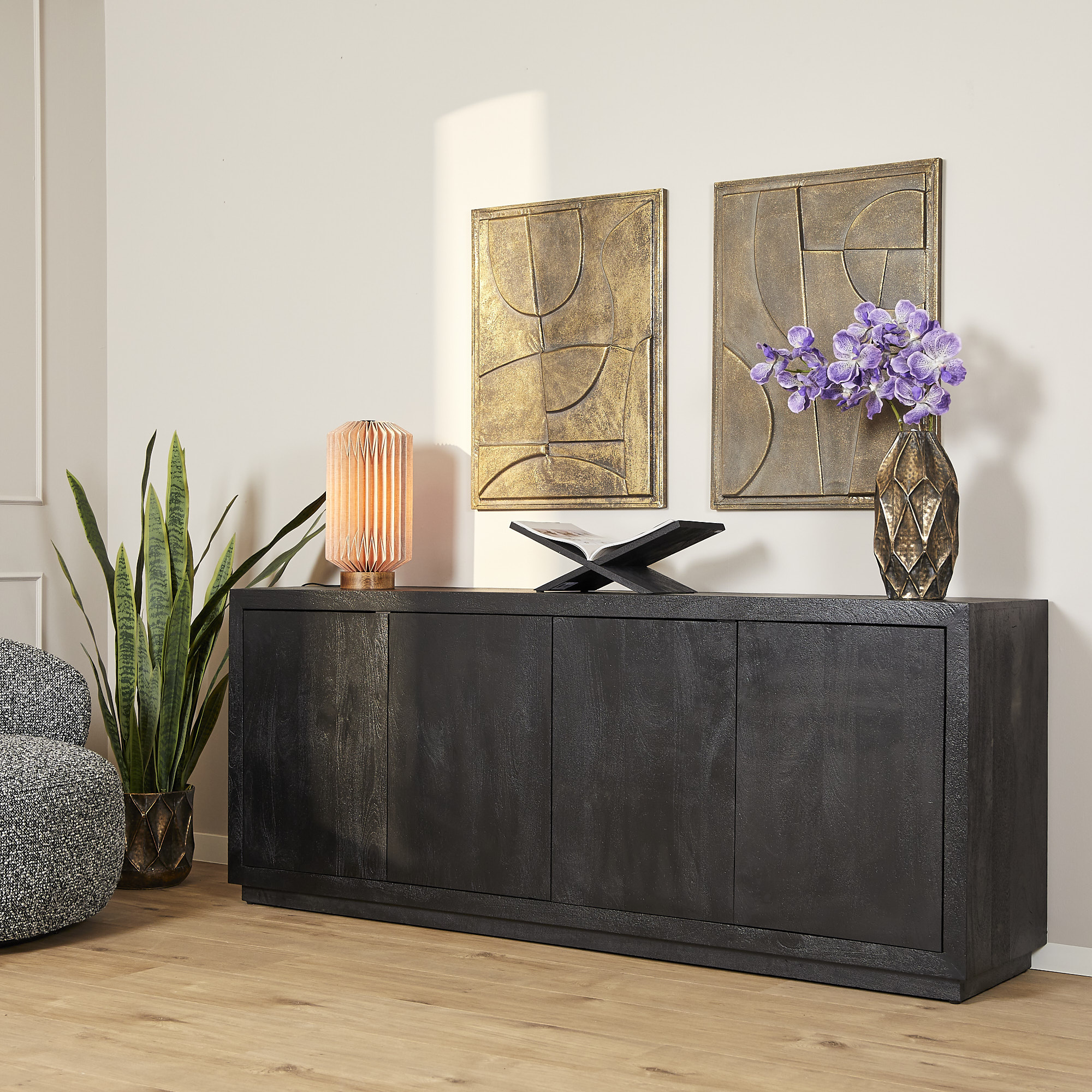 Dressoir Brussel Black | 200 cm-STF-4202