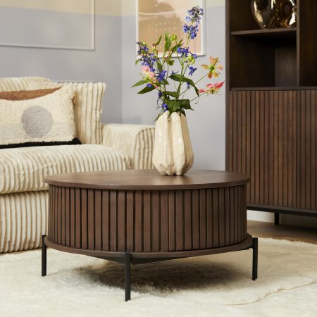 Salontafel Madison Walnut | 80 cm | Rond-STF-6760