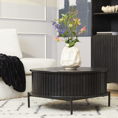 Salontafel Madison Black | 80 cm | Rond-STF-5760