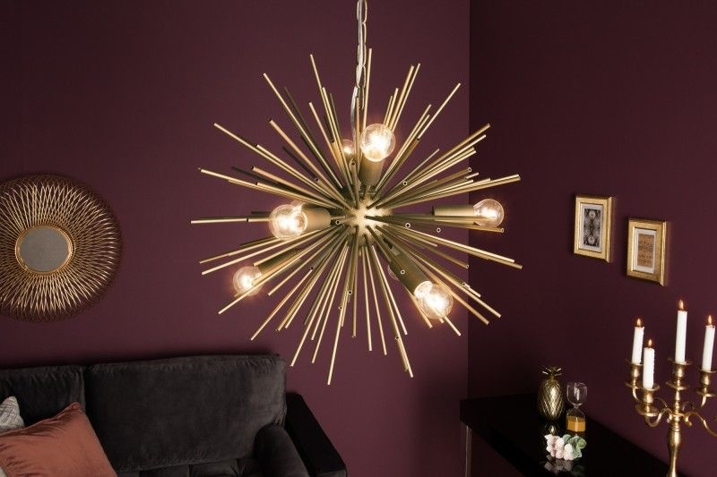 Elegante hanglamp SUNLIGHT 50cm mat gouden hanglamp - 39106