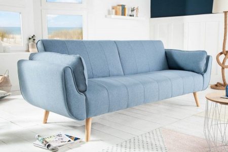 Design slaapbank DIVANI 220cm lichtblauw bedfunctie 3-zitsbank Scandinavisch design - 40088