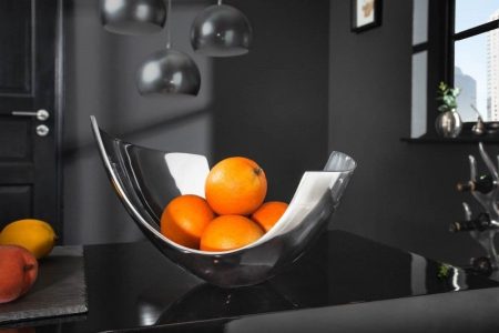 Moderne kom ABSTRACT 30cm gepolijst aluminium decoratie - 8509