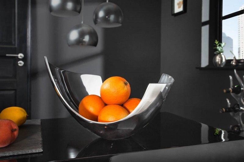 Moderne kom ABSTRACT 30cm gepolijst aluminium decoratie - 8509