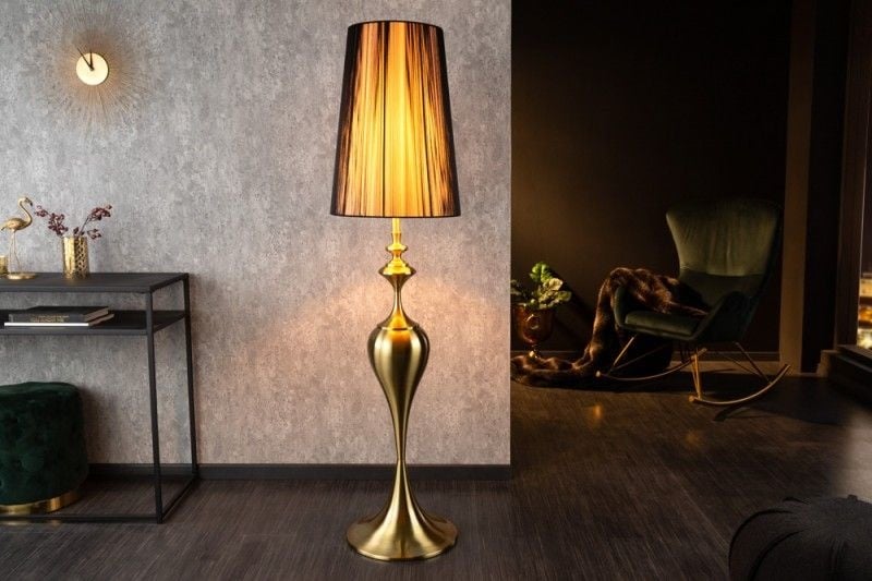 Barokke vloerlamp LUCIE 160cm zwart goud geborstelde vloerlamp - 41526
