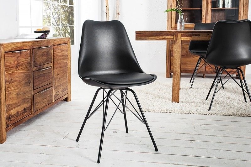 Retro stoel SCANDINAVIA MEESTERSTUK zwart - 36192