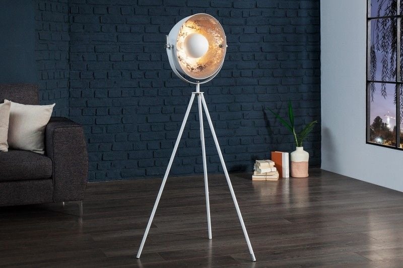 Elegante vloerlamp STUDIO 145cm witzilveren bladlook kantelbare kap - 36618