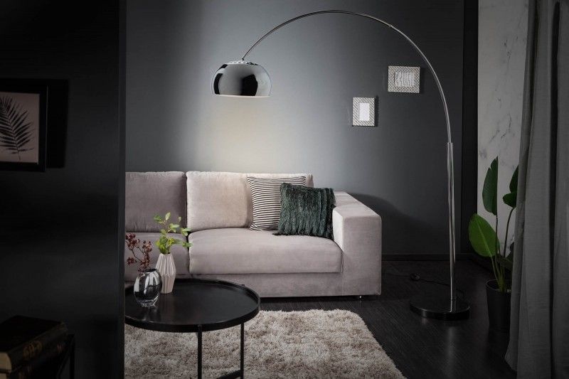 Uitschuifbare booglamp LOUNGE DEAL 170-210cm vloerlamp met chroommarmeren voet - 21067