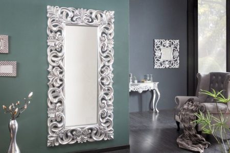 Elegante wandspiegel VENICE 180x90cm zilver antiek barokstijl - 15630