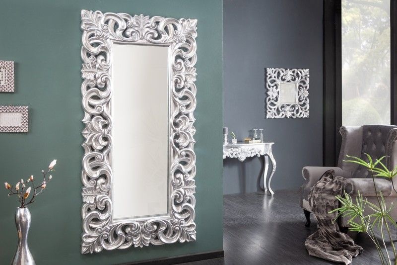 Elegante wandspiegel VENICE 180x90cm zilver antiek barokstijl - 15630