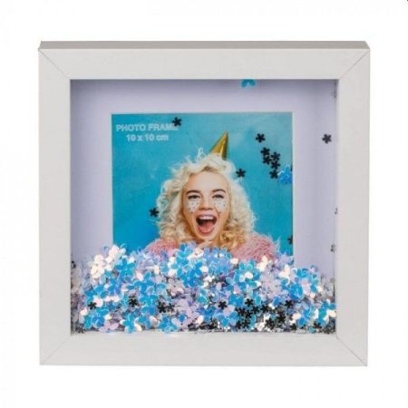 Fotolijst bloem glitters 10x10cm