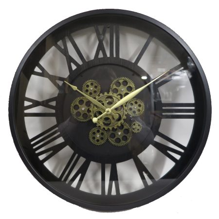 Gear klok wood black
