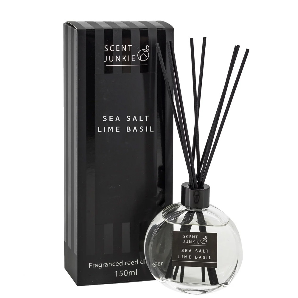 Geurdiffuser met stokjes 150ml Sea salt Basil